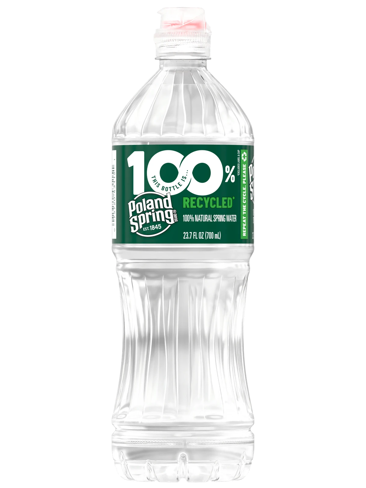 Unopened squirt-top water bottle for eye flushes.